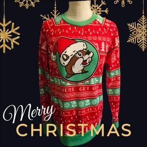 Bucees Christmas Sweater Shirt Size Large Like New Condition